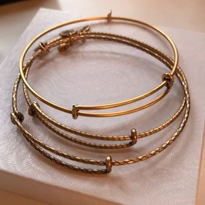 set of 3, gold alex and ani spacer bracelets